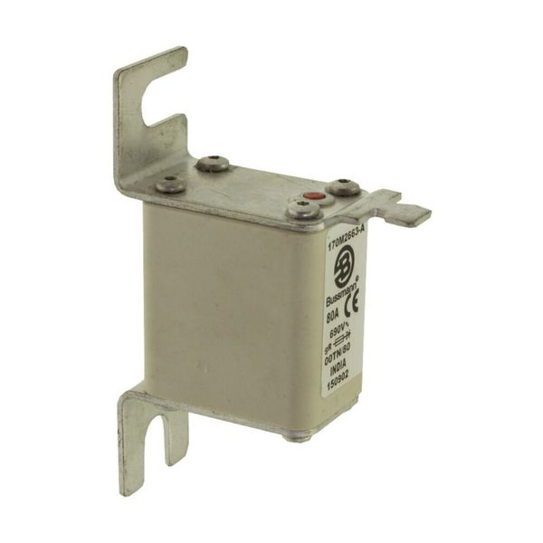 Fuse-link, high speed, 80 A, AC 690 V, size 00, 30 x 67 x 100 mm, gR, DIN, IEC, single indicator image 17