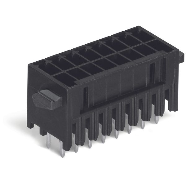 THT male header, 2-row 0.8 x 0.8 mm solder pin straight black image 1