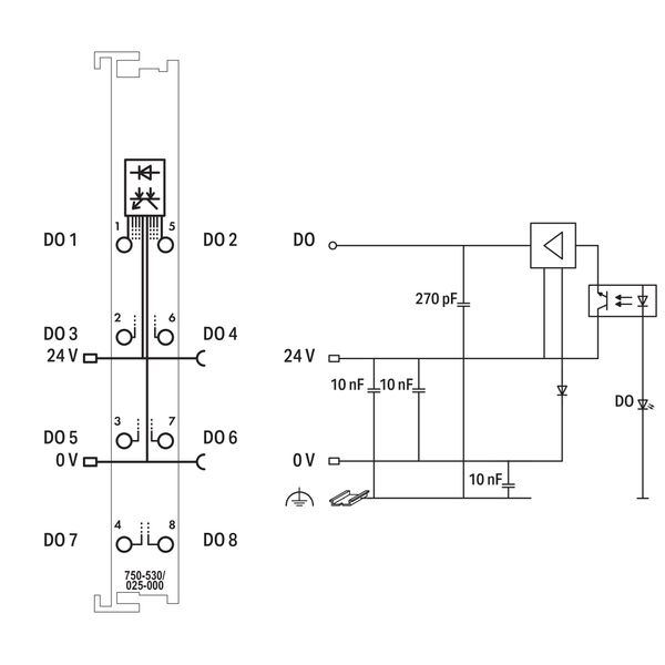 8-channel digital output;24 VDC;0.5 A;light gray image 5