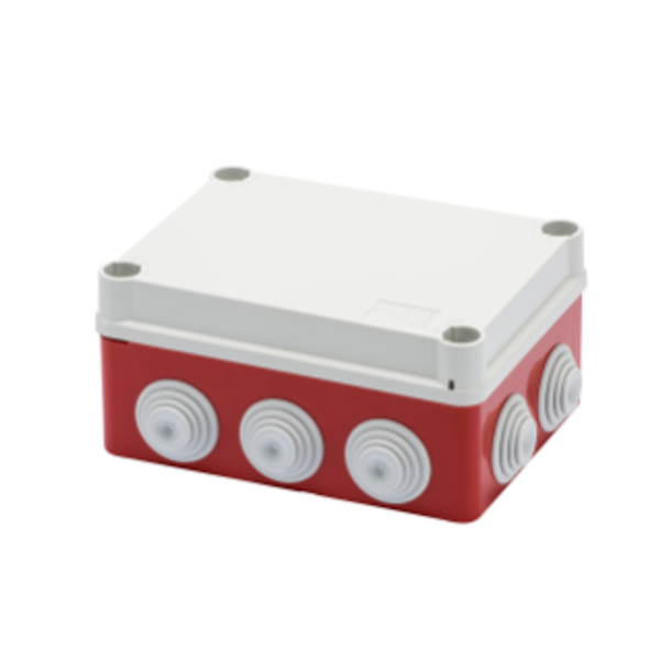 JUNCTION BOX WITH PLAIN QUICK FIXING LID A 1/4 TURN - IP55 - INTERNAL DIMENSIONS 150X110X70 - WALLS WITH CABLE GLANDS - GWT960ºC - GREY - BOX RED image 1