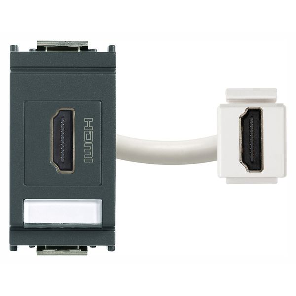 HDMI socket connector grey image 1