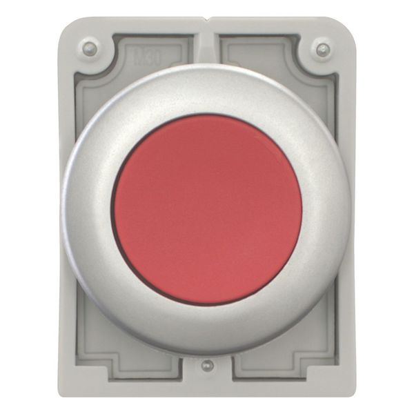 Pushbutton, RMQ-Titan, Flat, maintained, red, Blank, Metal bezel image 3