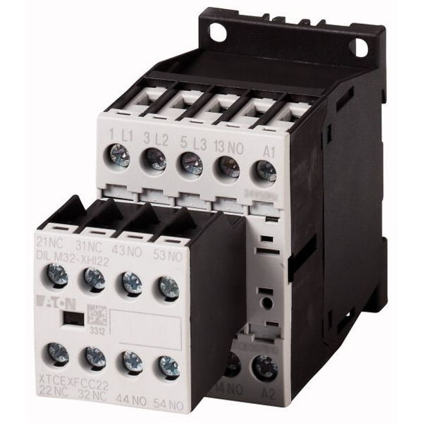 Contactor, 380 V 400 V 5.5 kW, 3 N/O, 2 NC, 24 V DC, DC operation, Screw terminals image 1