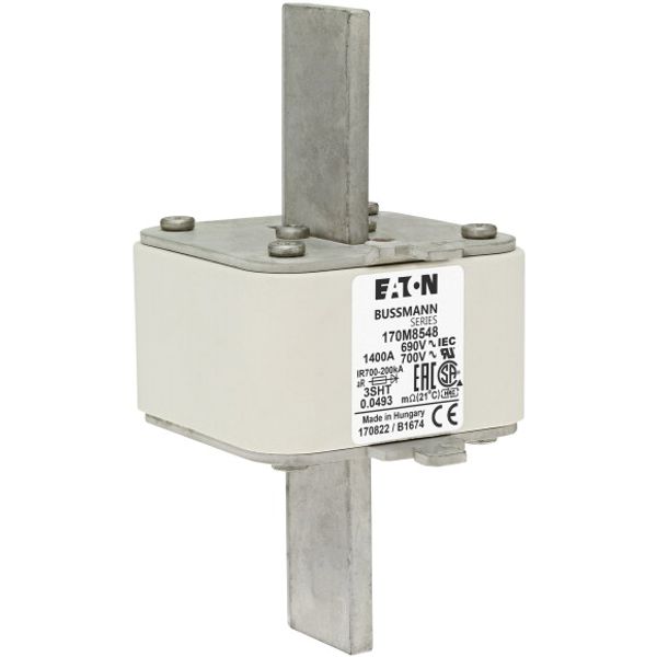 Fuse-link, high speed, 1400 A, AC 690 V, size 3, 76 x 76 x 150 mm, aR, IEC, single indicator image 4