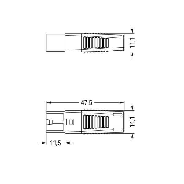 Plug with strain relief housing 2-pole light gray image 6