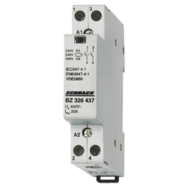 Modular contactor 20A, 2 NO, 230VAC, 1MW image 1