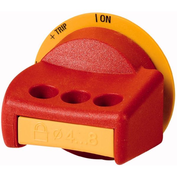 Rotary handle, red-yellow, lockable, size 1 image 4