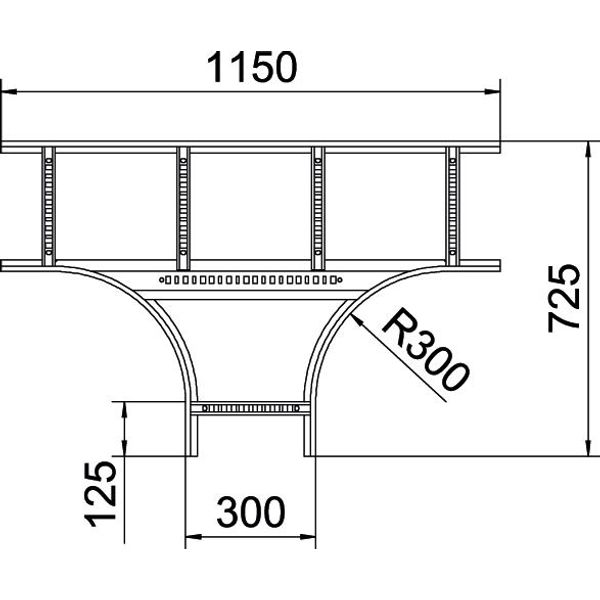 LT 1130 R3 FS T piece for cable ladder 110x300 image 2