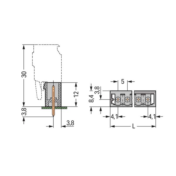 231-144/046-000 THT male header; 1.0 x 1.0 mm solder pin; straight image 3