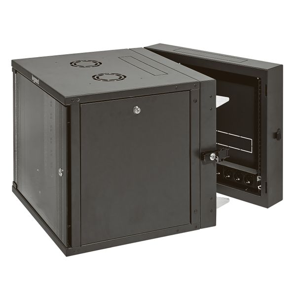 Wallmount pivoting cabinet Linkeo 19 inches 9U 600mm width 610mm depth image 2