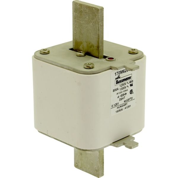 Fuse-link, high speed, 800 A, AC 1250 V, size 3, 76 x 76 x 150 mm, aR, IEC, single indicator image 5