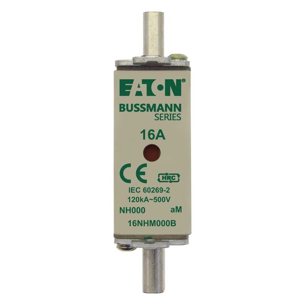 Fuse-link, low voltage, 16 A, AC 500 V, NH000, aM, IEC, dual indicator image 6