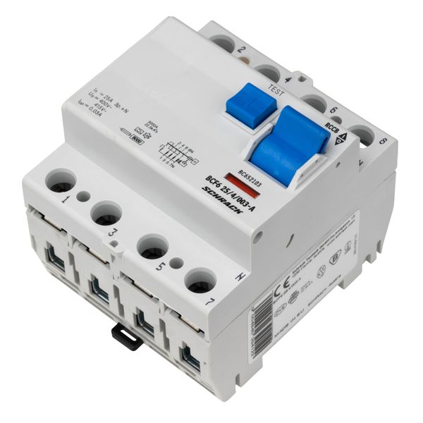 Residual current circuit breaker 25A, 4-p, 30mA,type A,6kA image 3