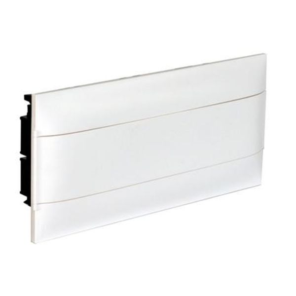 1X22 module recessed box - White door - Earth terminal block - Dry wall image 1