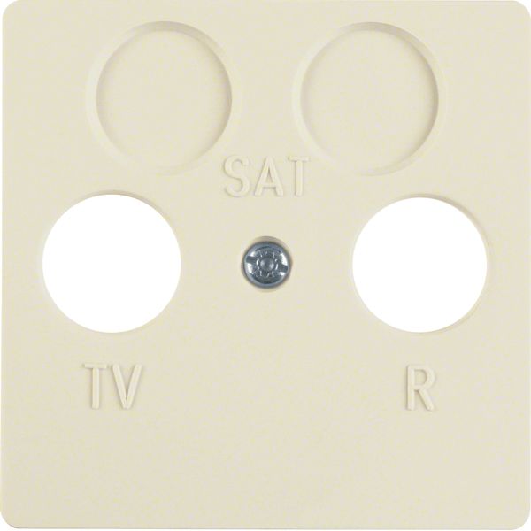 Central plate f. aerial soc. 2hole, splash-proteced flush-mtd IP44, wh image 1