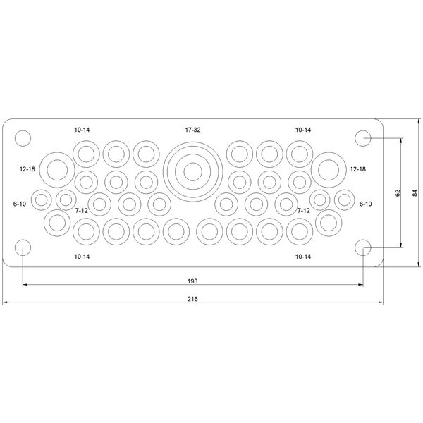 Plastic gland plate for WSTVBF, 35 cable glands, IP65 image 2