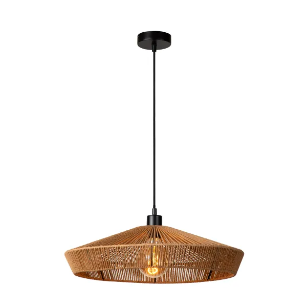 Lucide YUNKAI - Pendant light - Ø 50 cm - 1xE27 - Light wood image 1