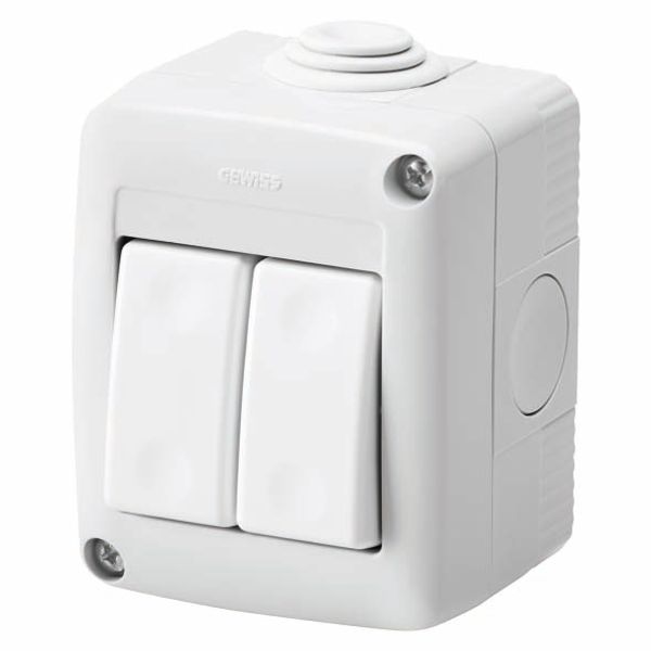 PROTECTED ENCLOSURE COMPLETE WITH SYSTEM DEVICES - WITH TWO-WAY SWITCH+TWO-WAY SWITCH 1P 16 AX - IP40 - RGREY RAL 7035 image 2