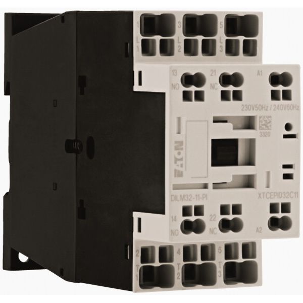 Contactor, 3 pole, 380 V 400 V 15 kW, 1 N/O, 1 NC, 220 V 50/60 Hz, AC operation, Push in terminals image 3