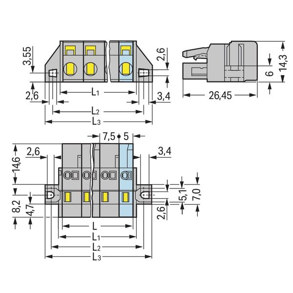 1-conductor female connector CAGE CLAMP® 2.5 mm² gray image 4