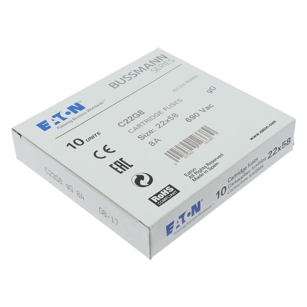 Fuse-link, LV, 8 A, AC 690 V, 22 x 58 mm, gL/gG, IEC image 13