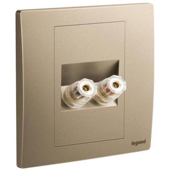 Mallia Senses 1 gang single loudspeaker socket outlet - Dark Bronze image 1