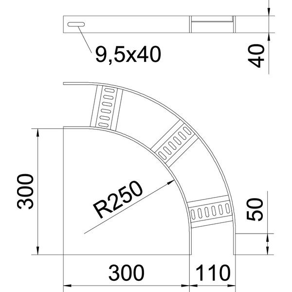 SLB 90 62 100ALU 90° bend with trapezoidal rung B110mm image 2