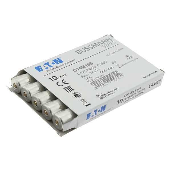 Fuse-link, LV, 16 A, AC 500 V, 14 x 51 mm, aM, IEC, with striker image 14