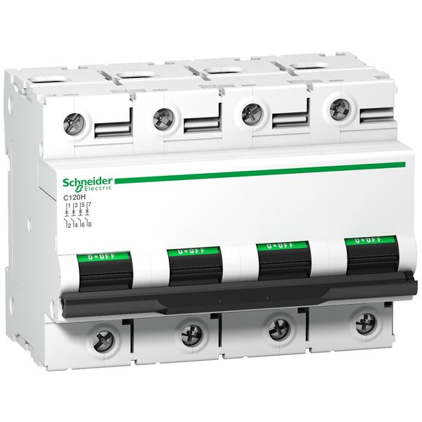 Miniature circuit-breaker, Acti9 C120H, 4P, 80 A, B curve, 15000 A (IEC 60898-1), 15 kA (IEC 60947-2) image 3