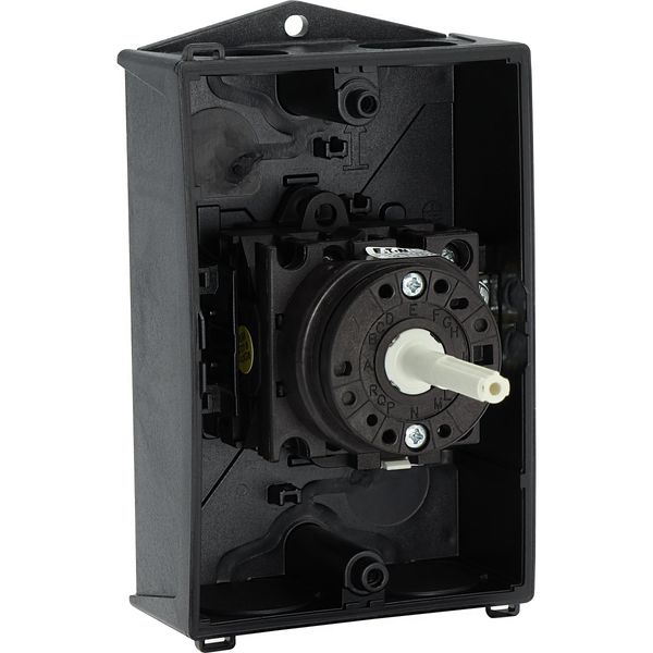 Main switch, T0, 20 A, surface mounting, 1 contact unit(s), 2 pole, STOP function, With black rotary handle and locking ring, Lockable in the 0 (Off) image 15