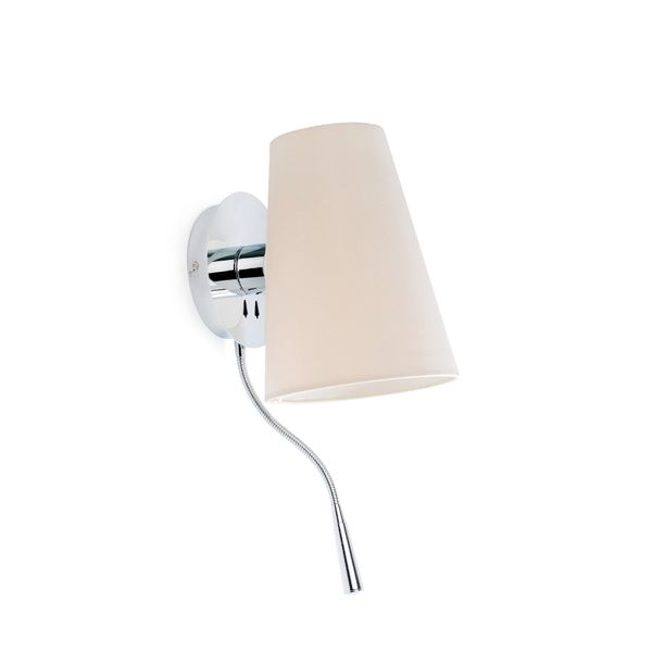 LUPE CHROME WALL LAMP WITH LED READER 1EX27 MAX 20 image 2