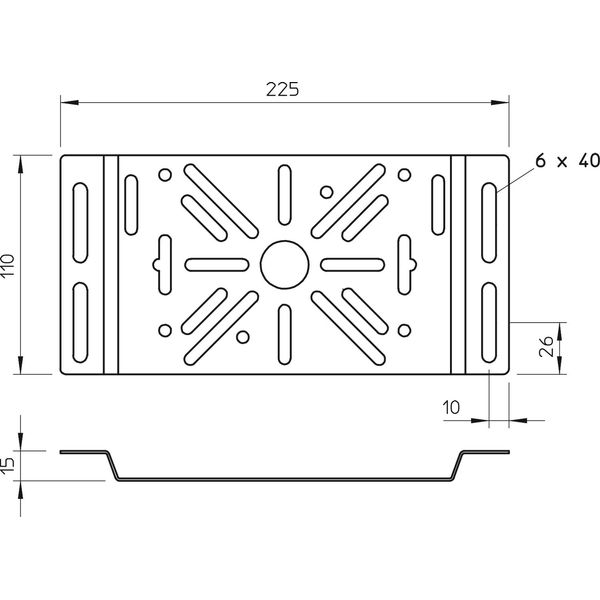 MP FS Mounting plate for cable tray 225x110 image 2