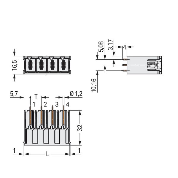 THT male header 1.2 x 1.2 mm solder pin straight light gray image 7