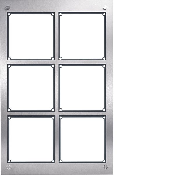 Modesta Frame 6/2 with housing flush-mounted stainless steel matt image 1