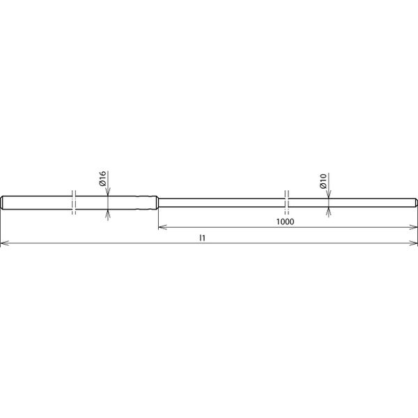 Air-termination rod D 16/10mm L 2500mm AlMgSi both ends chamfered image 2