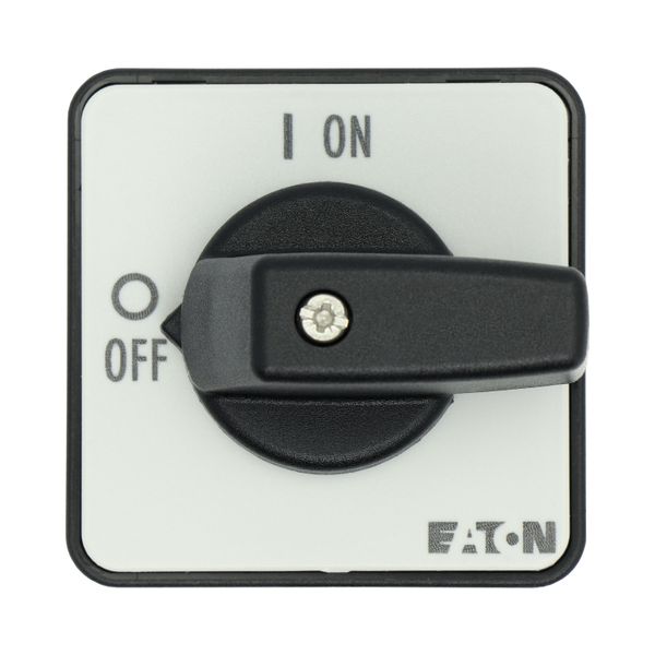 On-Off switch, T0, 20 A, centre mounting, 3 contact unit(s), 6 pole, with black thumb grip and front plate image 30