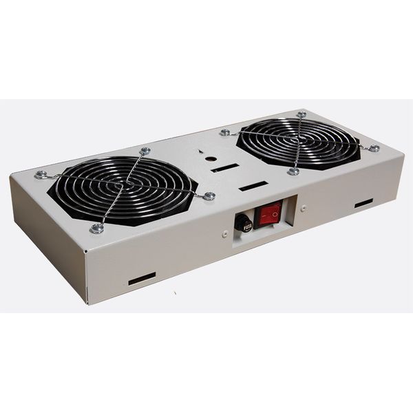 Roof Fan-unit 2 fans for S-RACK, switch (on/off), RAL7035 image 1