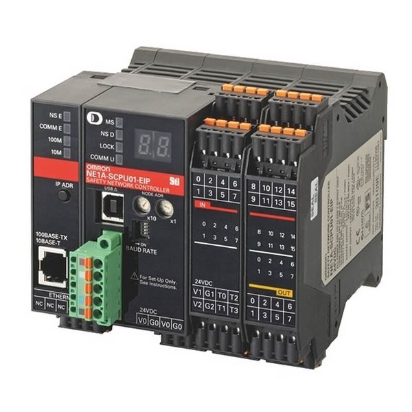 Safety network controller, 16x PNP inputs, 8x PNP outputs, 4x test out image 2