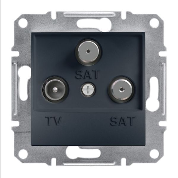 Asfora, TV-SAT-SAT ending socket, 1dB, anthracite image 2