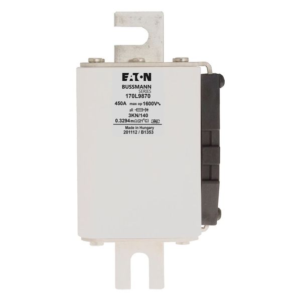 Fuse-link, high speed, 450 A, AC 1600 V, Size 3, 74 x 92 x 171 mm, aR, IEC, single indicator image 5