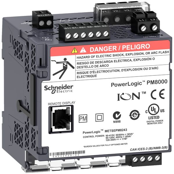 PowerLogic PM8000 - PM8213 LV DC - DIN rail mount meter - intermediate metering image 3