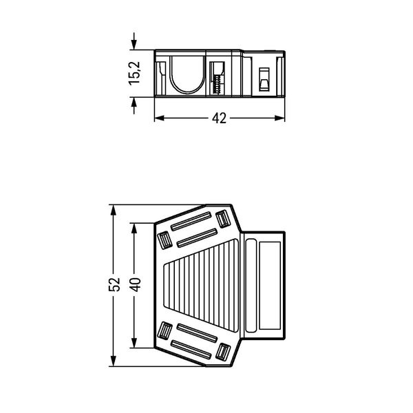 Strain relief housing 3-pole with locking clip black image 3