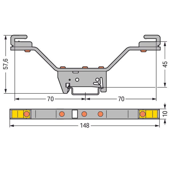Busbar carrier for busbars Cu 10 mm x 3 mm both sides, angled gray image 3