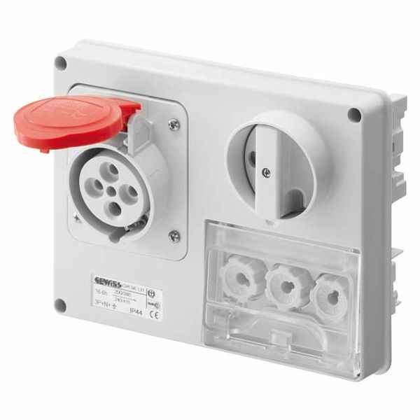 FIXED INTERLOCKED HORIZONTAL SOCKET-OUTLET - WITHOUT BOTTOM - WITH FUSE-HOLDER BASE - 3P+N+E 32A 346-415V - 50/60HZ 6H - IP44 image 2