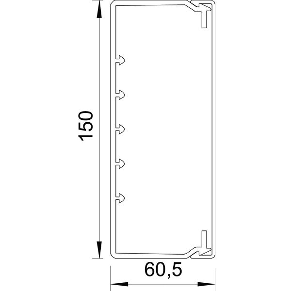 WDKH-60150LGR Wall trunking system halogen-free 60x150x2000 image 2