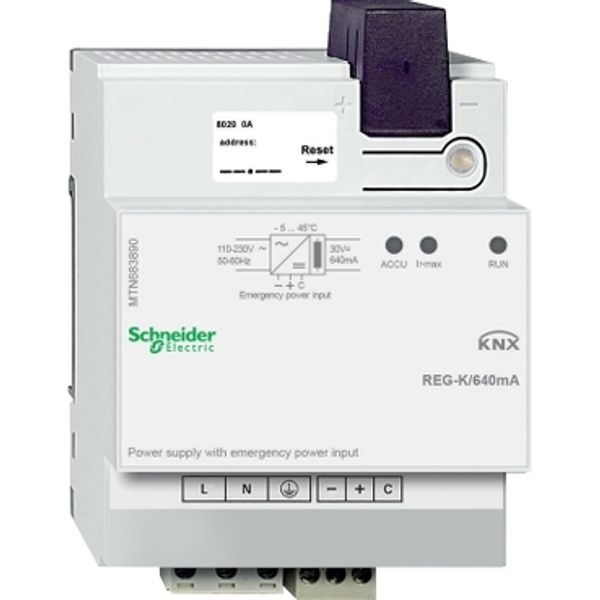 KNX power supply REG-K/640 mA with emergency power input, light grey image 2