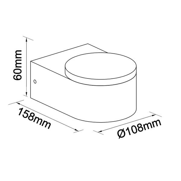 Zelda LED Large Up 11W 560lm 3000K IP54 anthracite image 12