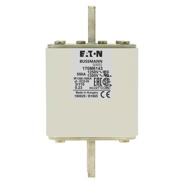 Fuse-link, high speed, 2200 A, AC 550 V, size 3, 91 x 76 x 52 mm, aR, IEC, single indicator image 14