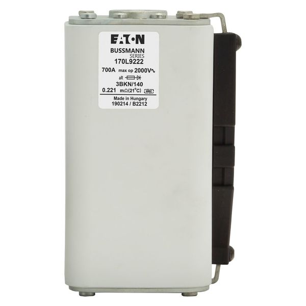 Fuse-link, high speed, 700 A, AC 2000 V, Size 3, 74 x 90 x 143 mm, aR, IEC, single indicator image 6