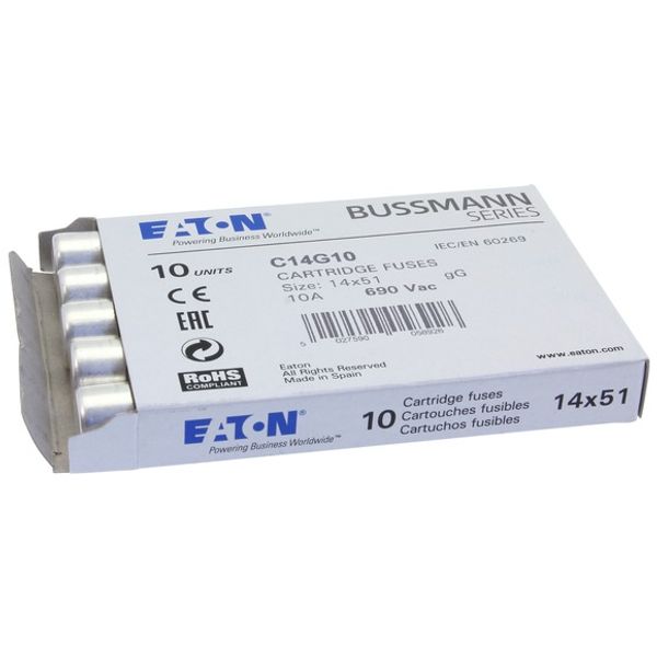 Fuse-link, LV, 10 A, AC 690 V, 14 x 51 mm, gL/gG, IEC image 1